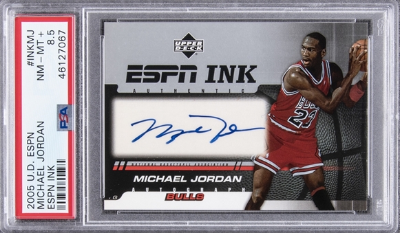 2005/06 Upper Deck "ESPN Ink" #INKMJ Michael Jordan Signed Card – PSA NM-MT+ 8.5 "1 of 1!"